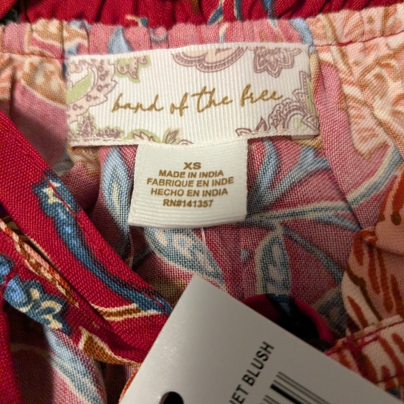 NWT Band Of The Free Connie Garnet Blush Boho Red Tiered Dress Tassels Sz. XS - Picture 10 of 12